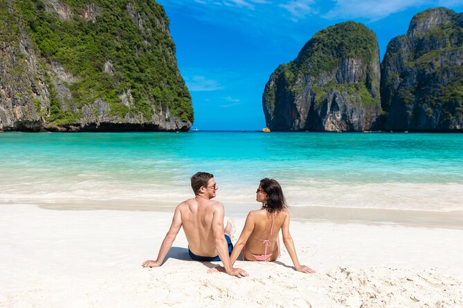Phi Phi & Bamboo Island Full Day Tour by Premium Speed-Catamaran - Maya Bay: Your first hour of limestone cliff drama