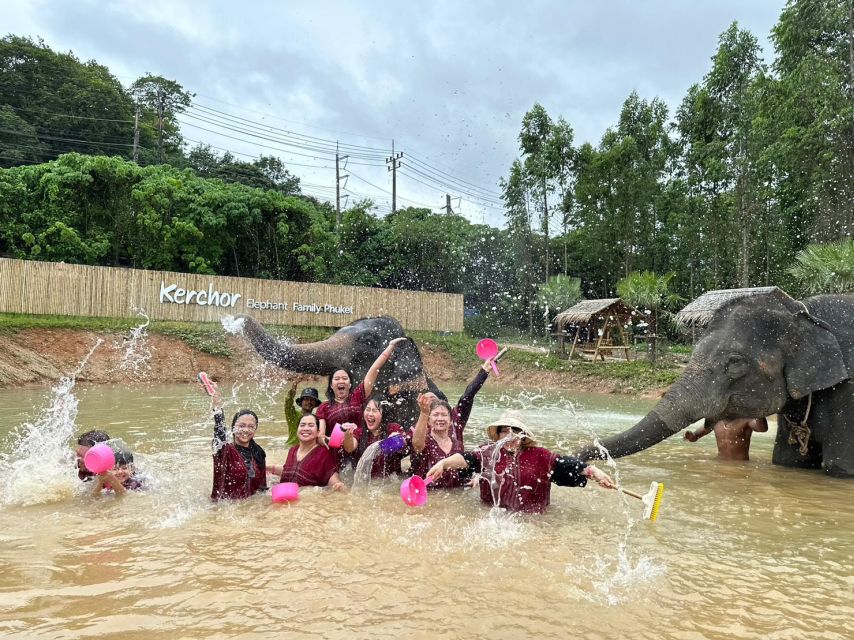 Phuket: Elephant Experience with Lunch or Dinner and Pickup - Mud spa and natural bathing: the part where you will get wet