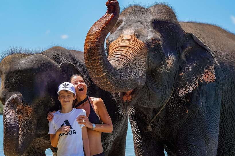 Phuket: Happy Hour Feed and Rain Shower with Elephant - The rain shower: fun, wet, and done with intention