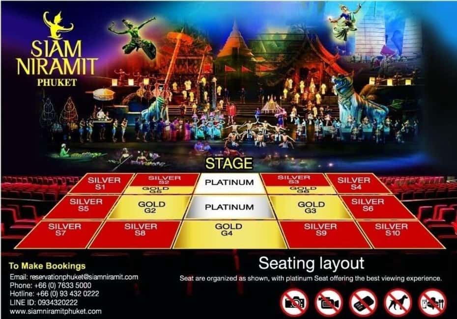 Phuket: Siam Niramit Show with Optional Dinner Buffet - Ticket pickup and the seating you’re actually buying